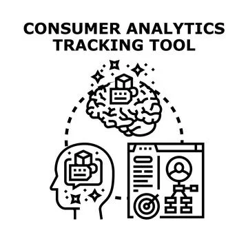 Consumer analytics tracking tool visualizing data insight Stock Illustration