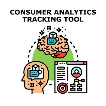 Consumer analytics tracking tool visualizing data insight Stock Illustration