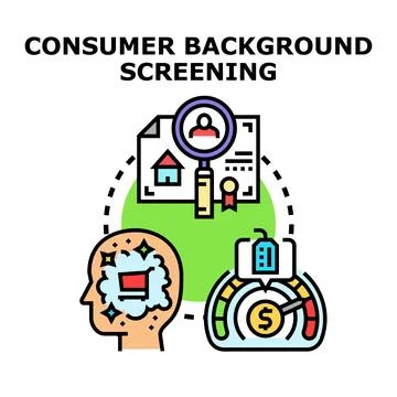 Consumer background screening checking credit score and history Stock Illustration