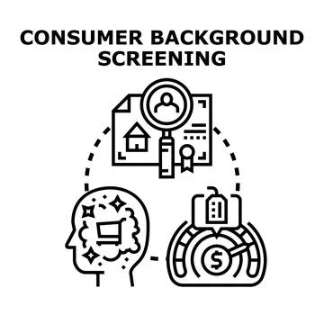 Consumer background screening checking credit score and history Stock Illustration
