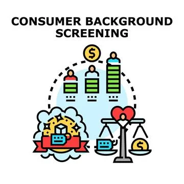 Consumer background screening concept for credit check Stock Illustration