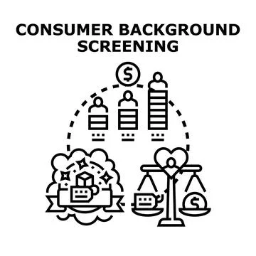 Consumer background screening concept for credit check Stock Illustration
