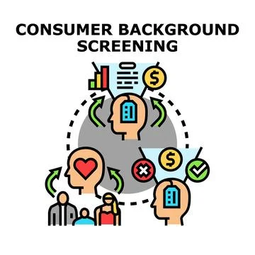 Consumer background screening process evaluating personal data Stock Illustration