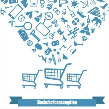 The consumer basket Stock Illustration