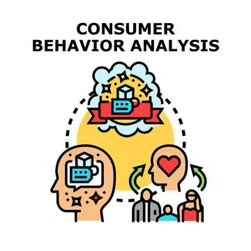 Consumer behavior analysis concept for customer understanding Stock Illustration
