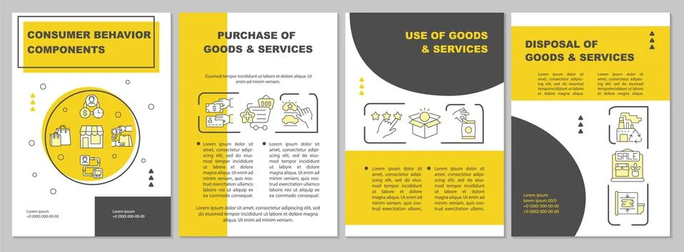 Consumer behavior components brochure template 库存插图
