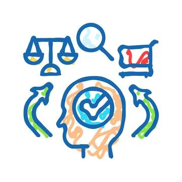 Consumer behavior icon doodle illustration Stock Illustration