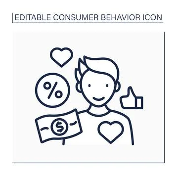Consumer behavior line icon 스톡 일러스트