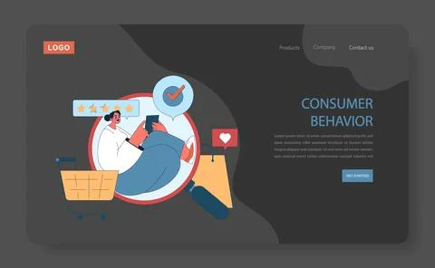 Consumer behavior. Purchase journey. Customer engagement with product Stock Illustration