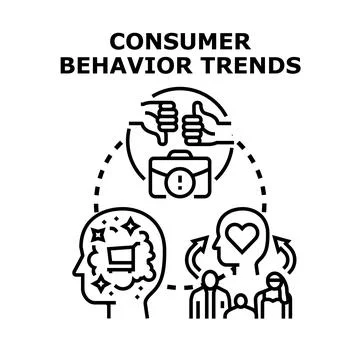 Consumer behavior trends influencing purchase decisions Stock Illustration