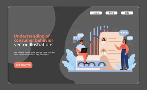Consumer Behavior Understanding. A vibrant illustration capturing the essence of Illustrazione stock