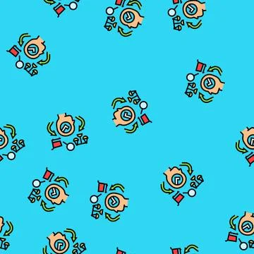 Consumer behavior vector seamless pattern Illustrazione stock
