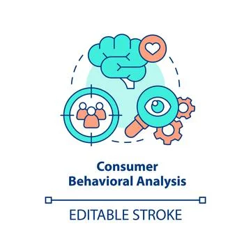 Consumer behavioral analysis concept icon 스톡 일러스트