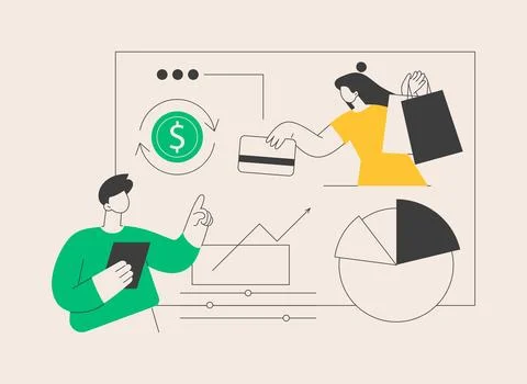 Consumer behaviour abstract concept vector illustration. Illustrazione stock