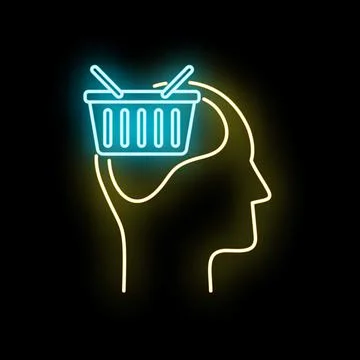 Consumer brain thinking purchases and shopping behavior Stock-Illustration