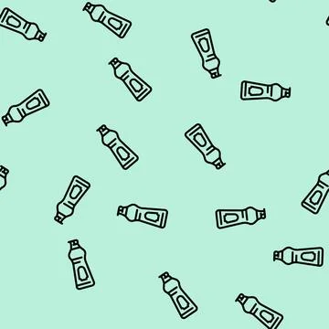 Consumer chemicals line vector seamless pattern Stockillustratie