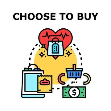 Consumer choice buying process for important purchases Stock Illustration