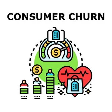 Consumer churn concept vector illustration business idea Stock Illustration
