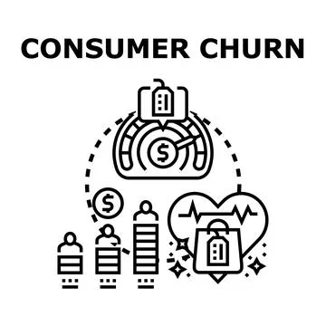 Consumer churn concept vector illustration business idea Stock Illustration