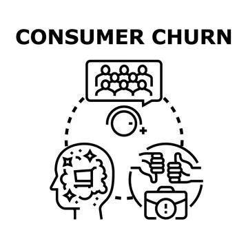 Consumer churn rate decrease and customer retention Stock Illustration