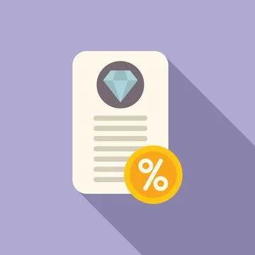 Consumer collateral paper icon flat vector. Finance banking Illustrazione stock