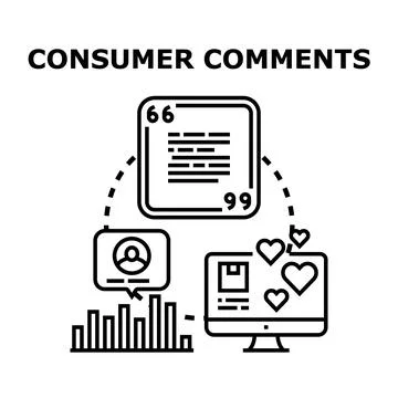 Consumer comment feedback and customer reviews concept Stock Illustration