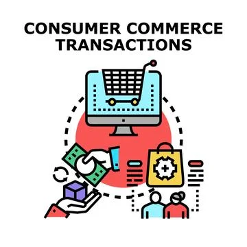 Consumer commerce transactions illustration vector concept イラスト素材