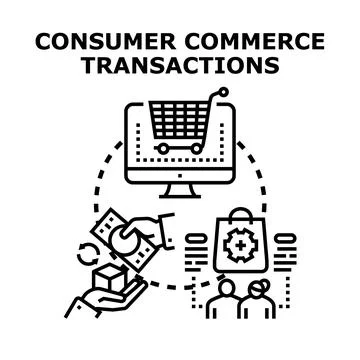 Consumer commerce transactions illustration vector concept イラスト素材