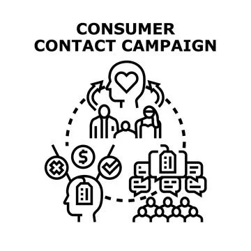 Consumer contact campaign for customer relationship building Ilustração Stock