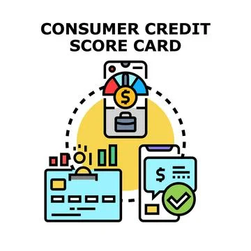 Consumer credit score card data vector concept Illustrazione stock