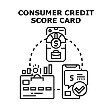 Consumer credit score card data vector concept Stock Illustration