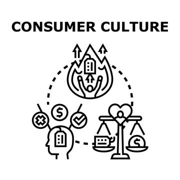 Consumer culture concept vector illustration icon Stock Illustration