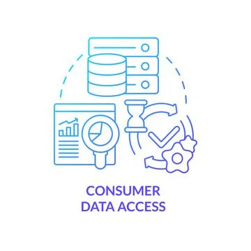 Consumer data access blue gradient concept icon Stock Illustration
