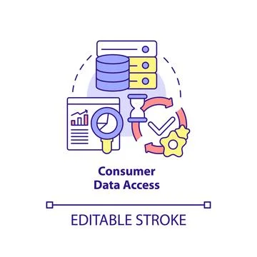 Consumer data access concept icon Stock Illustration