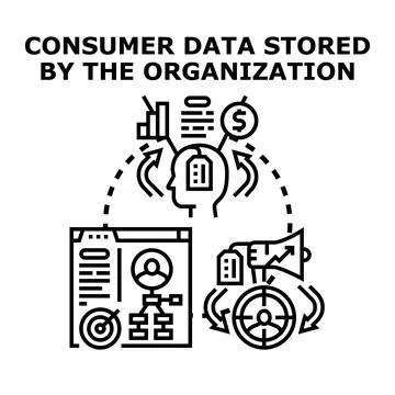 Consumer data analysis for targeted marketing campaigns Illustrazione stock