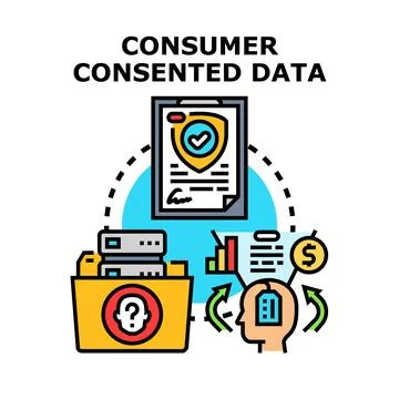 Consumer data consent and secure information management Stockillustratie