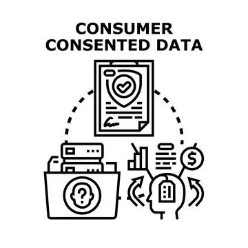 Consumer data consent and secure information management 스톡 일러스트