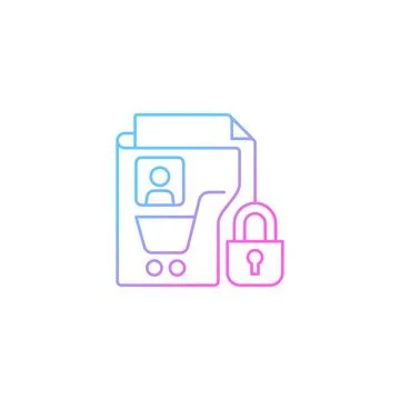Consumer data privacy gradient linear vector icon 스톡 일러스트