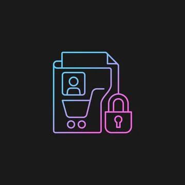Consumer data privacy gradient vector icon for dark theme Stock Illustration