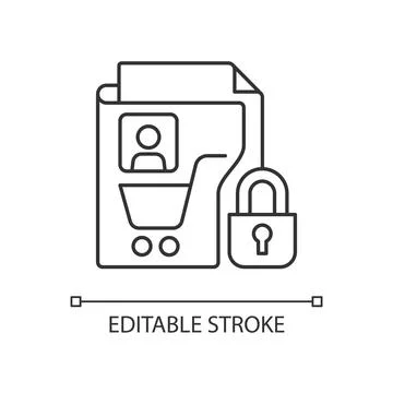 Consumer data privacy linear icon Stock Illustration