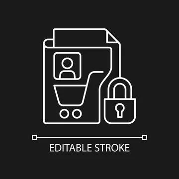 Consumer data privacy white linear icon for dark theme Stock Illustration