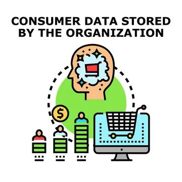 Consumer data storage and organization for marketing analysis Stock Illustration