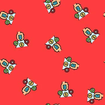 Consumer decision making consumer behavior vector seamless pattern 스톡 일러스트