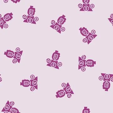Consumer decision making consumer behavior glyph seamless pattern 스톡 일러스트