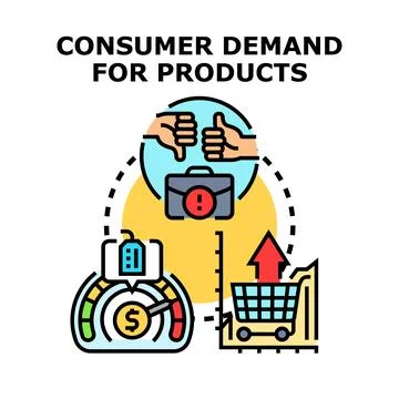 Consumer demand for products concept icon Stock Illustration