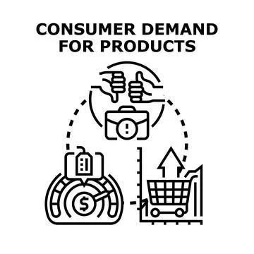 Consumer demand for products concept icon Stockillustratie