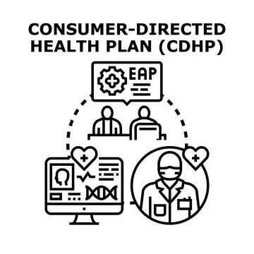 Consumer directed health plan choosing healthcare services system Stock Illustration