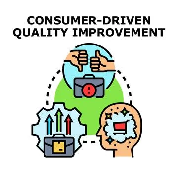 Consumer driven quality improvement strategy generating business success 스톡 일러스트