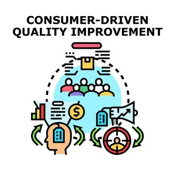 Consumer driven quality improvement strategy vector concept Stock Illustration