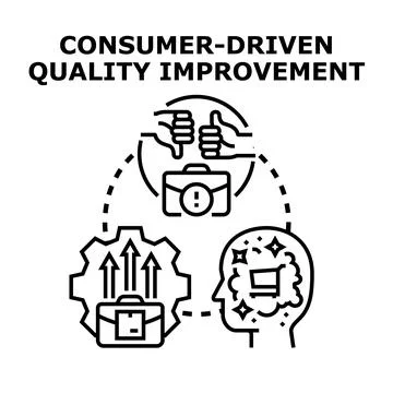 Consumer driven quality improvement strategy generating business success 스톡 일러스트